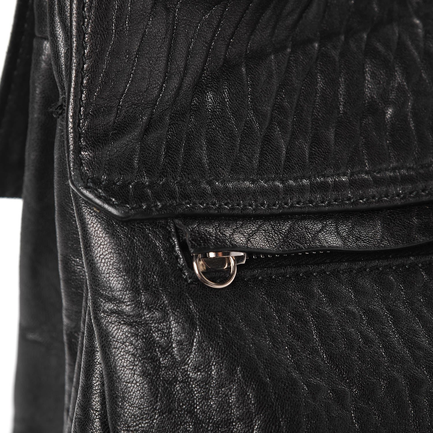 Saint Laurent Sheepskin Rive Gauche Hobo Black 8 of 10