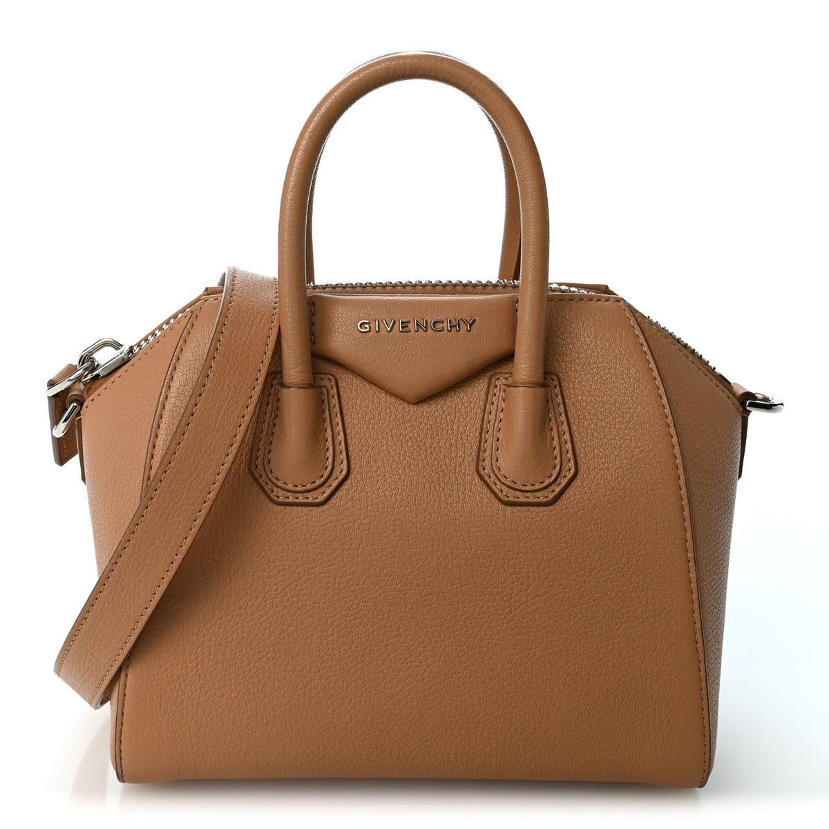 Sugar Goatskin Mini Antigona Medium Beige