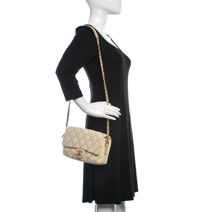 Chanel Calfskin Double Stitched Medium Flap White 2 of 9