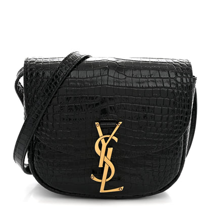 Saint Laurent Crocodile Embossed Calfskin Small Kaia Satchel Black 1 of 11
