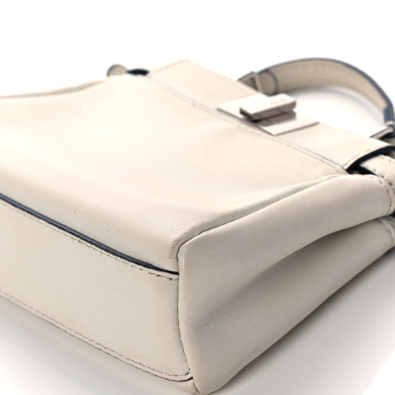 Fendi Shiny Nappa Micro Peekaboo Iconic Satchel White 13 of 15