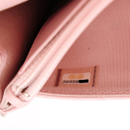 Chanel Lambskin Quilted Wallet On Chain WOC Light Pink 8 of 8