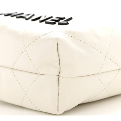 Chanel Shiny Calfskin Quilted Mini Chanel 22 White Black 10 of 11