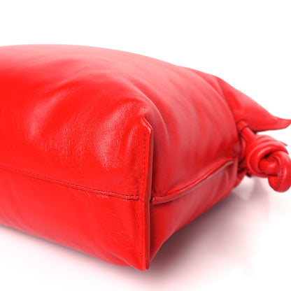 Loewe Shiny Nappa Lambskin Puffer Flamenco Knot Clutch Lipstick Red 8 of 9