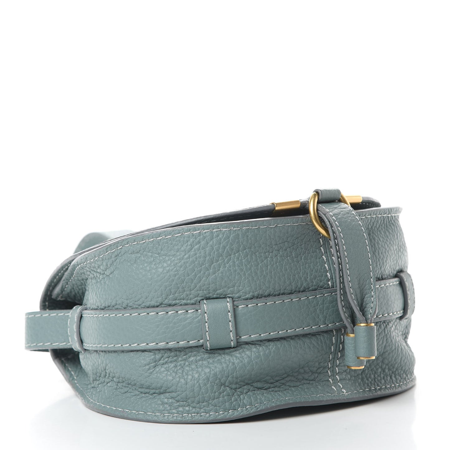 Calfskin Mini Marcie Round Crossbody Bag Faded Blue