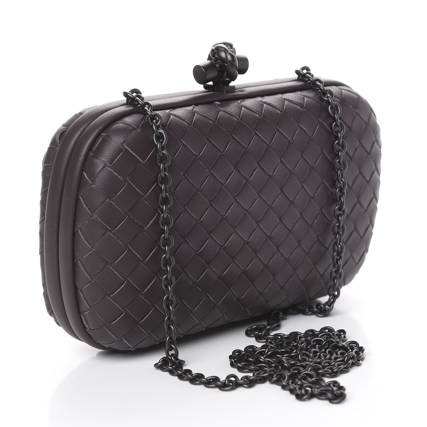 Bottega Veneta Nappa Intrecciato Chain Knot Clutch Quetsche 3 of 10
