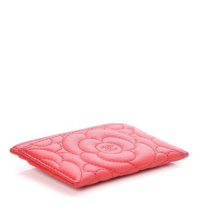 Chanel Caviar Camellia Quilted Card Holder Red 4 of 9