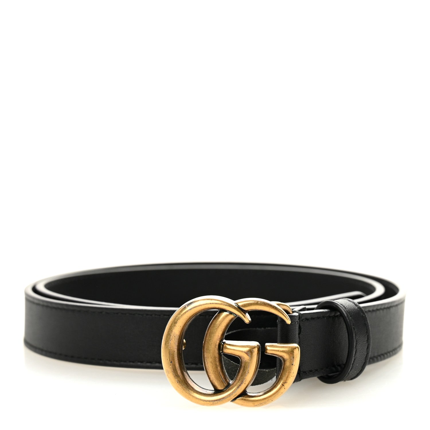 Gucci Calfskin Double G 20mm Belt 80 32 Black 1 of 5