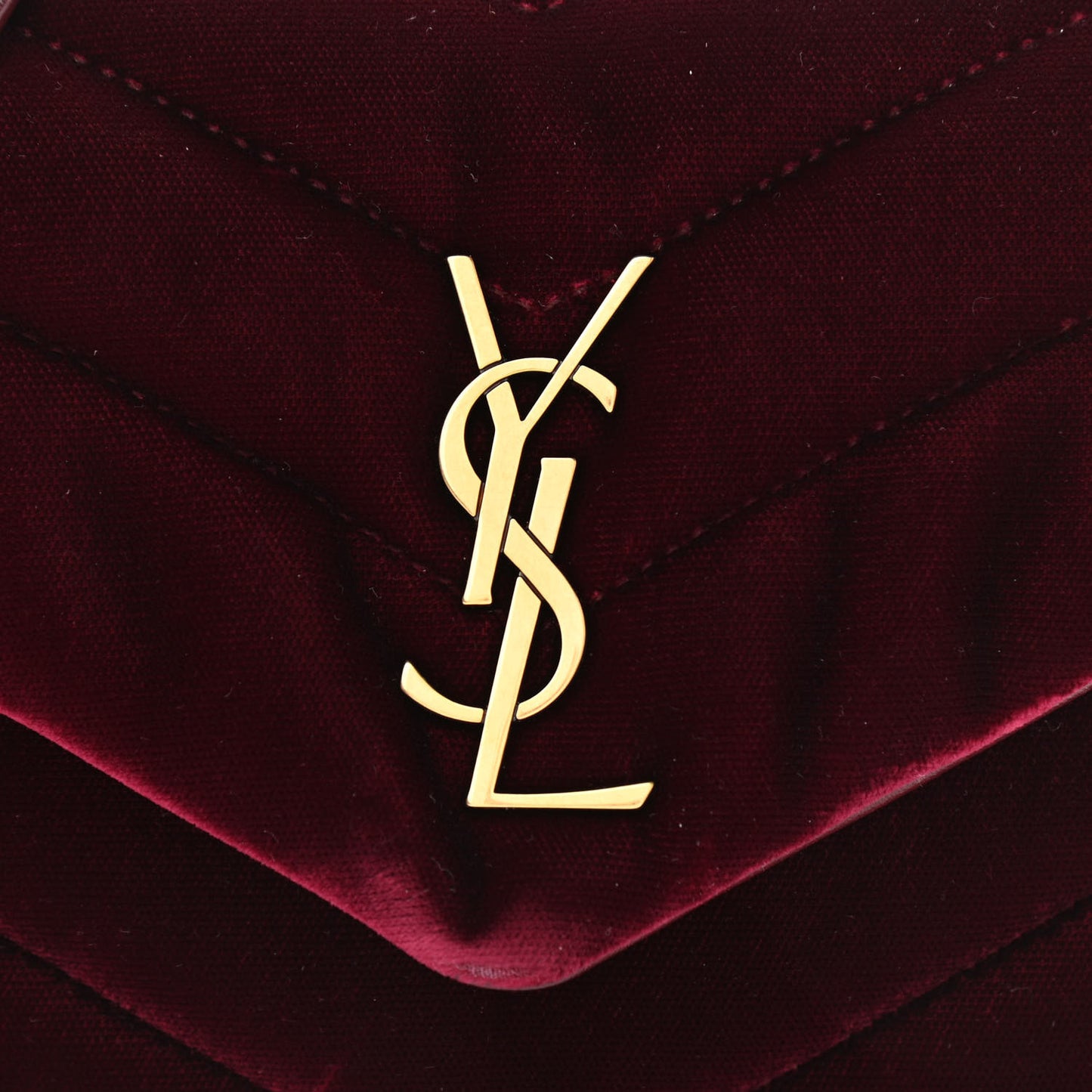 Velvet Y Quilted Monogram Toy Loulou Crossbody Bag French Burgundy