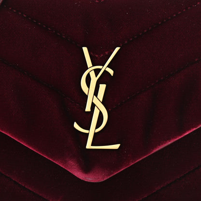 Saint Laurent Velvet Y Quilted Monogram Toy Loulou Crossbody Bag French Burgundy 8 of 10