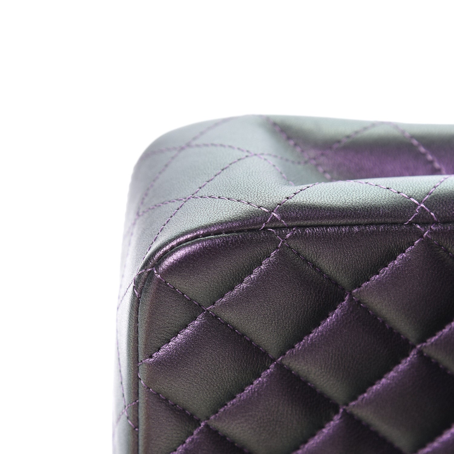 Chanel Iridescent Lambskin Quilted Mini Square Flap Dark Purple 6 of 11
