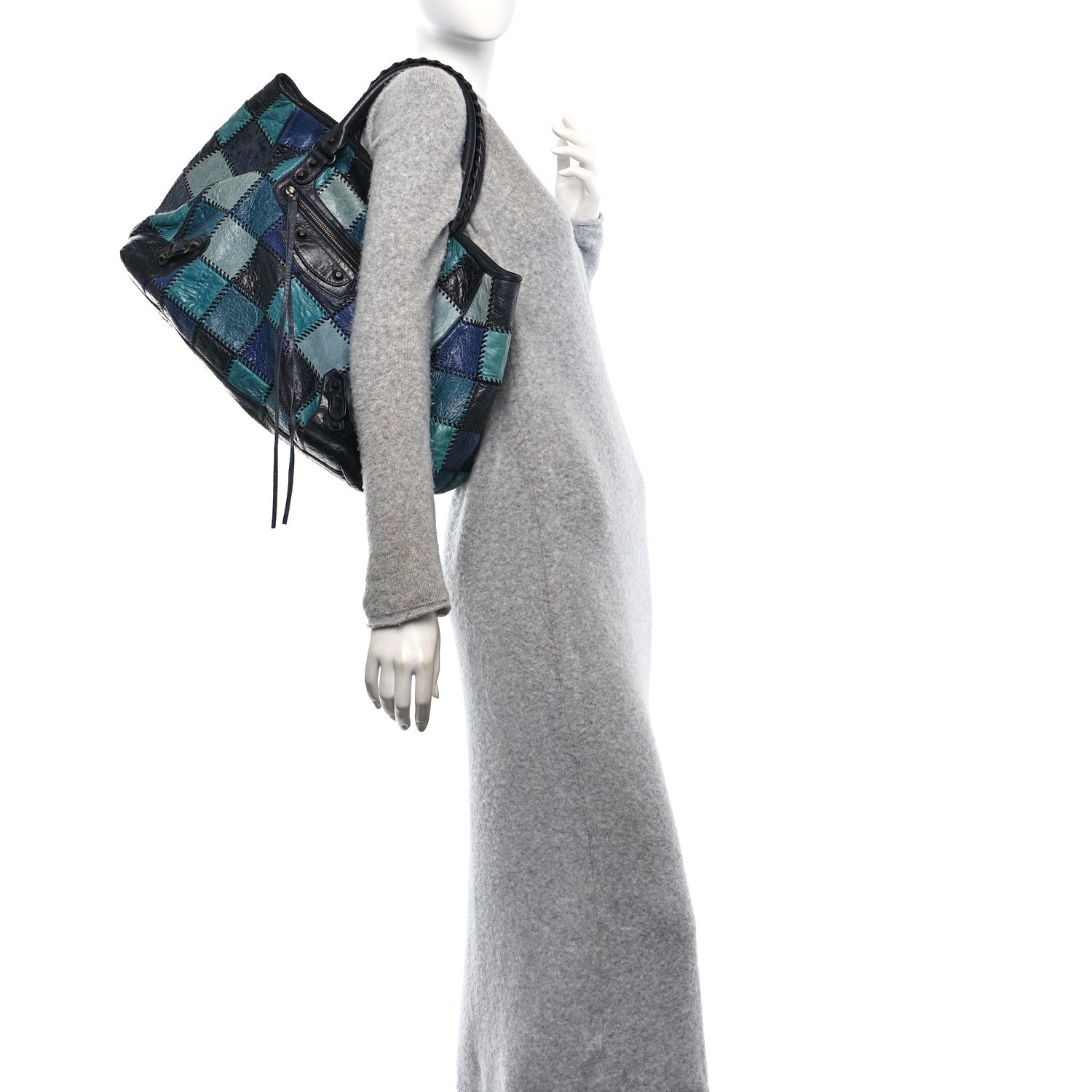 Balenciaga Patchwork Large Sunday Tote Bleu Multicolor 2 of 15