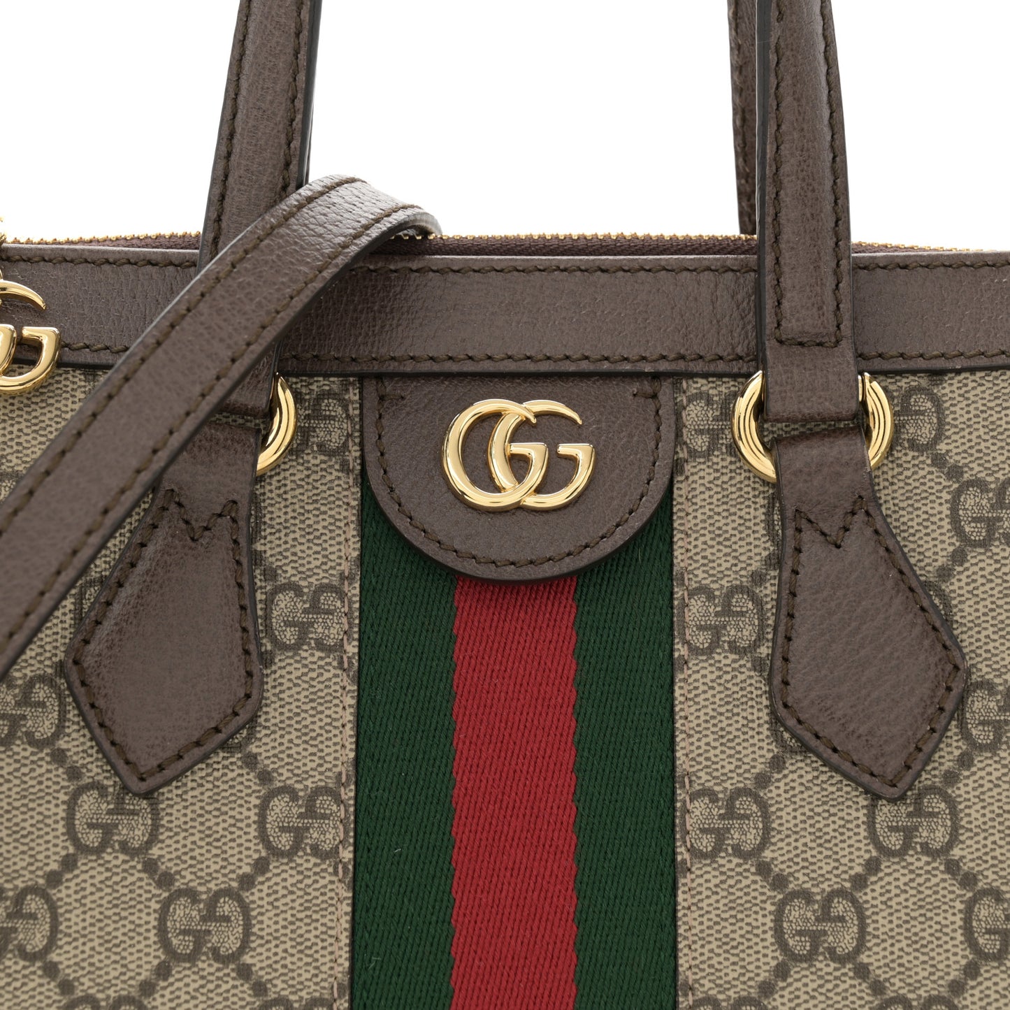 GG Supreme Monogram Small Ophidia Tote Bag Brown