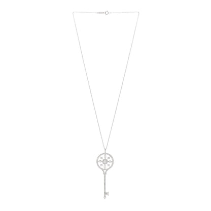 Tiffany Platinum Diamond Kaleidoscope Key Pendant Necklace 2 of 4