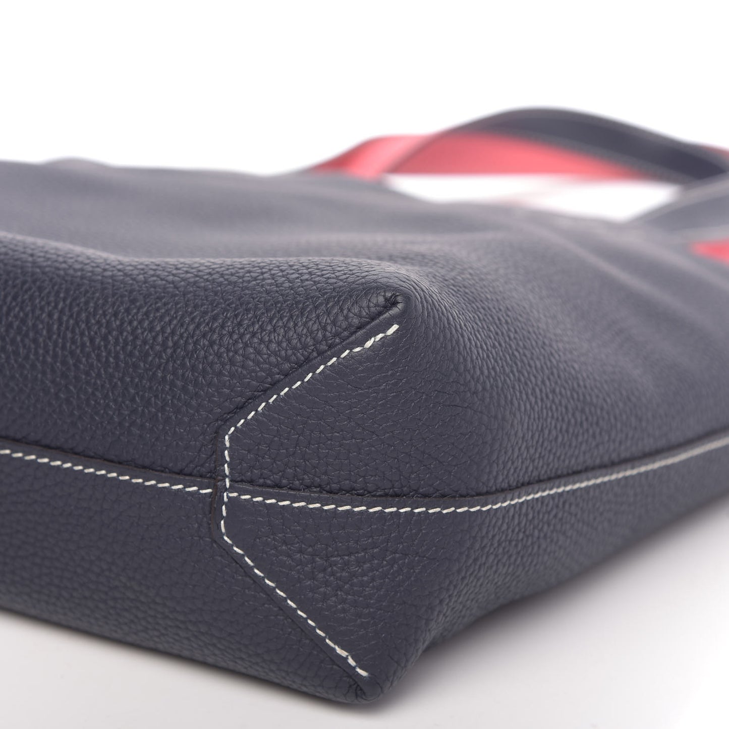 Taurillon Clemence Double Sens 30 Reversible Tote Bleu Nuit Rose Azalee