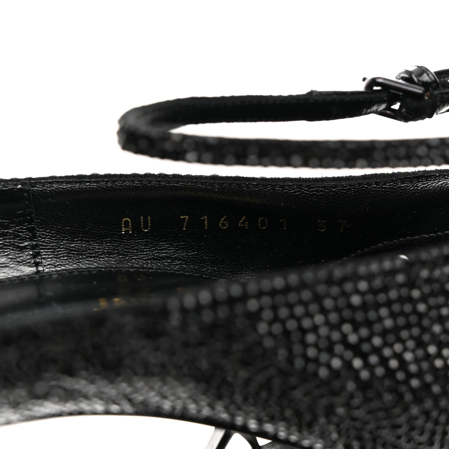Saint Laurent Crystal Embellished Opyum Ankle Strap Sandals 37 Black 7 of 9