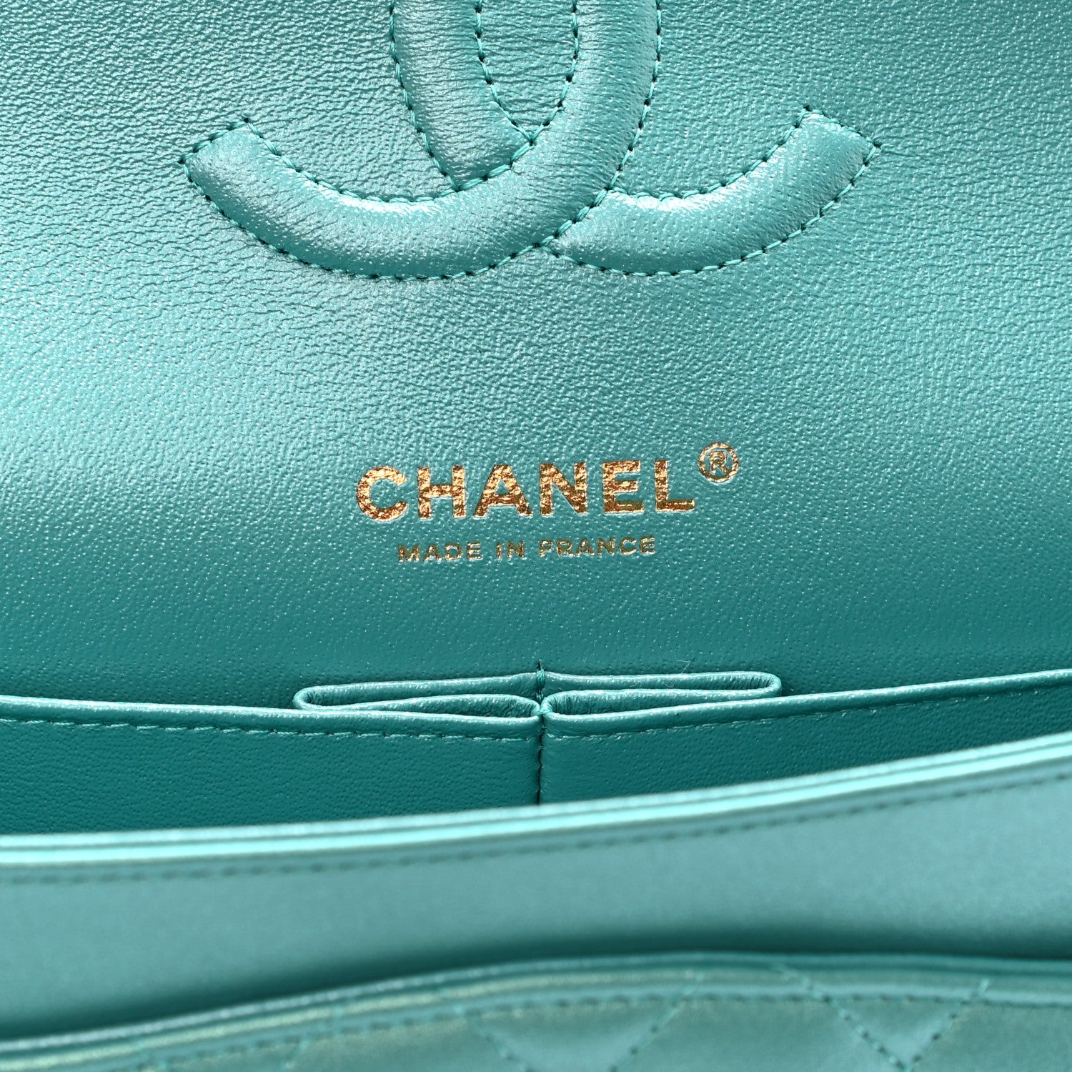 Chanel Iridescent Calfskin Quilted Medium Double Flap Green 6 of 11