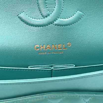Chanel Iridescent Calfskin Quilted Medium Double Flap Green 6 of 11