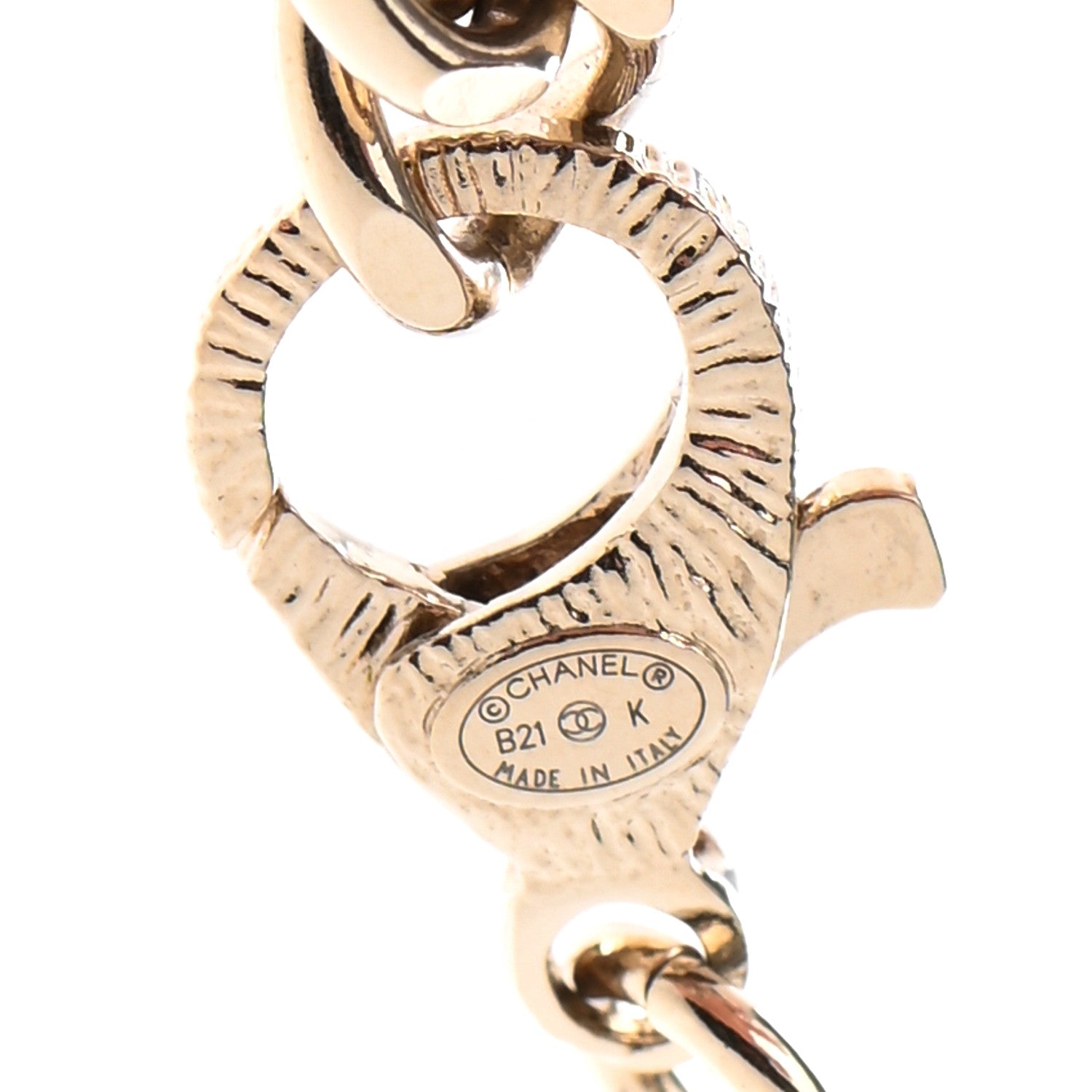 Chanel Lambskin Crystal Pearl CC Heart Drop Necklace Gold Black 6 of 7