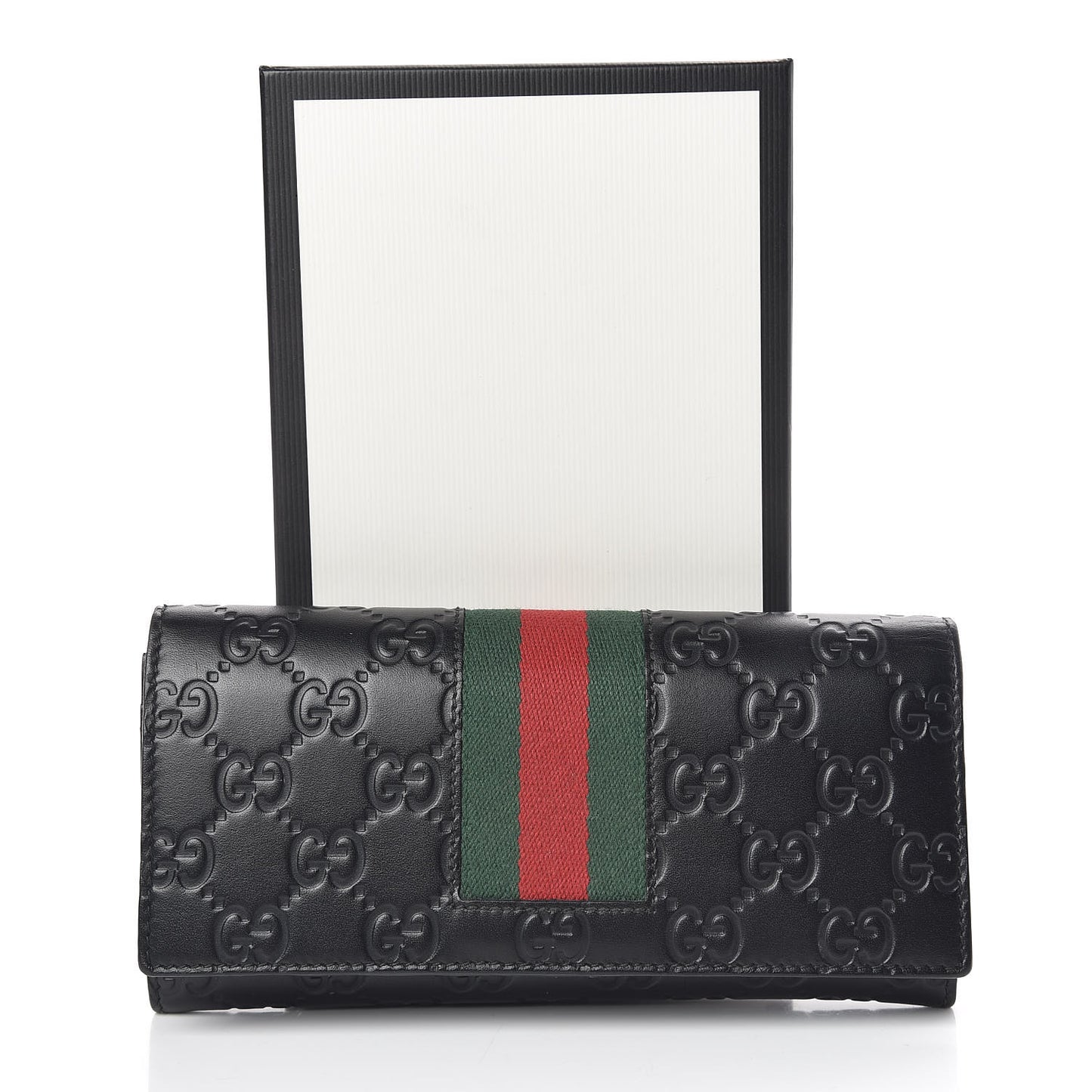 Guccissima Signature Web New Web Continental Wallet Black