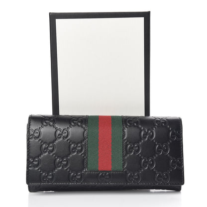 Gucci Guccissima Signature Web New Web Continental Wallet Black 9 of 9