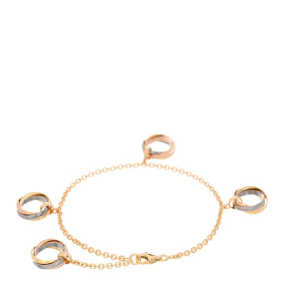 Cartier 18K Pink Yellow White Gold Trinity Charm Bracelet 1 of 3