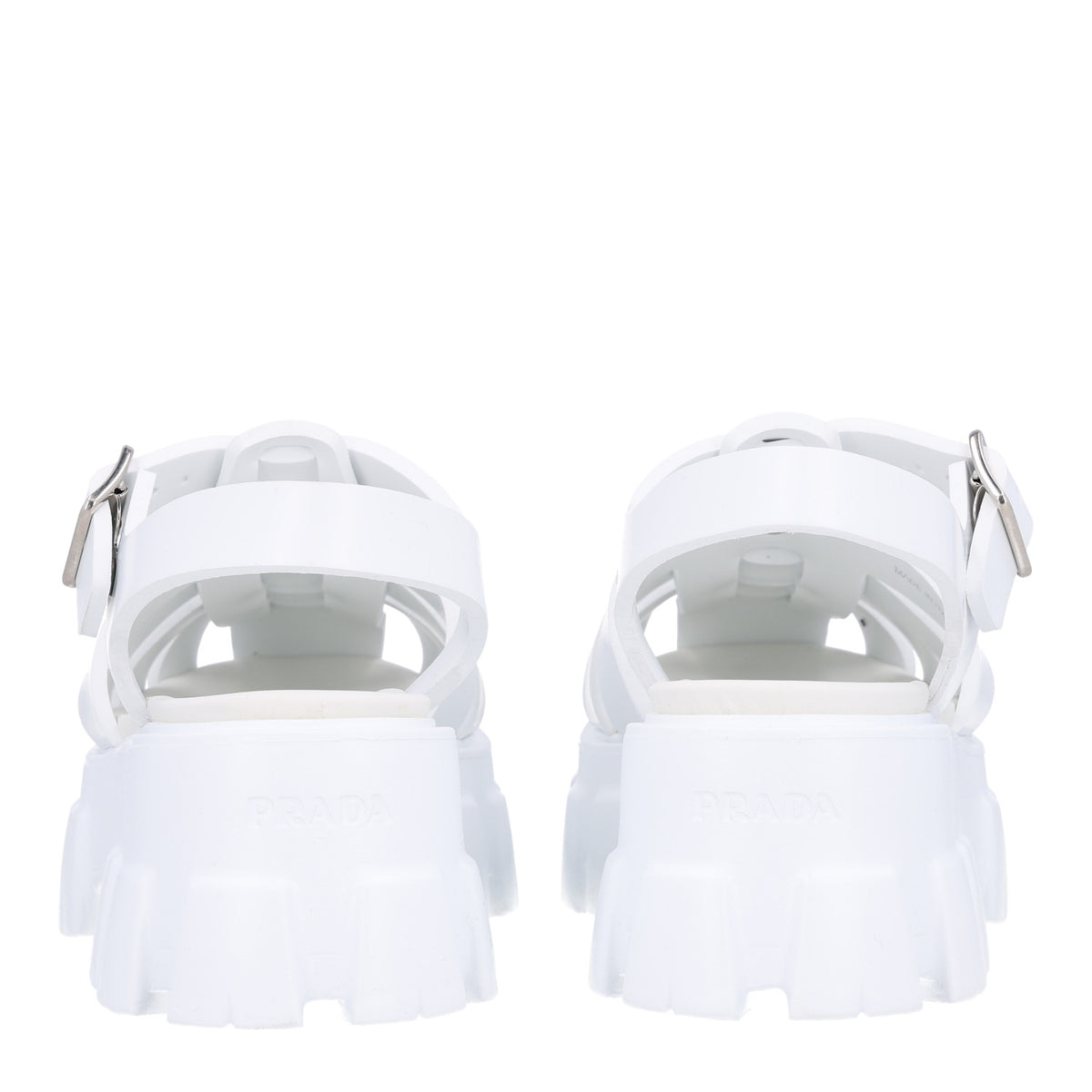 Foam Rubber Metal Triangle Logo Monolith 55mm Cage Sandals 38 White