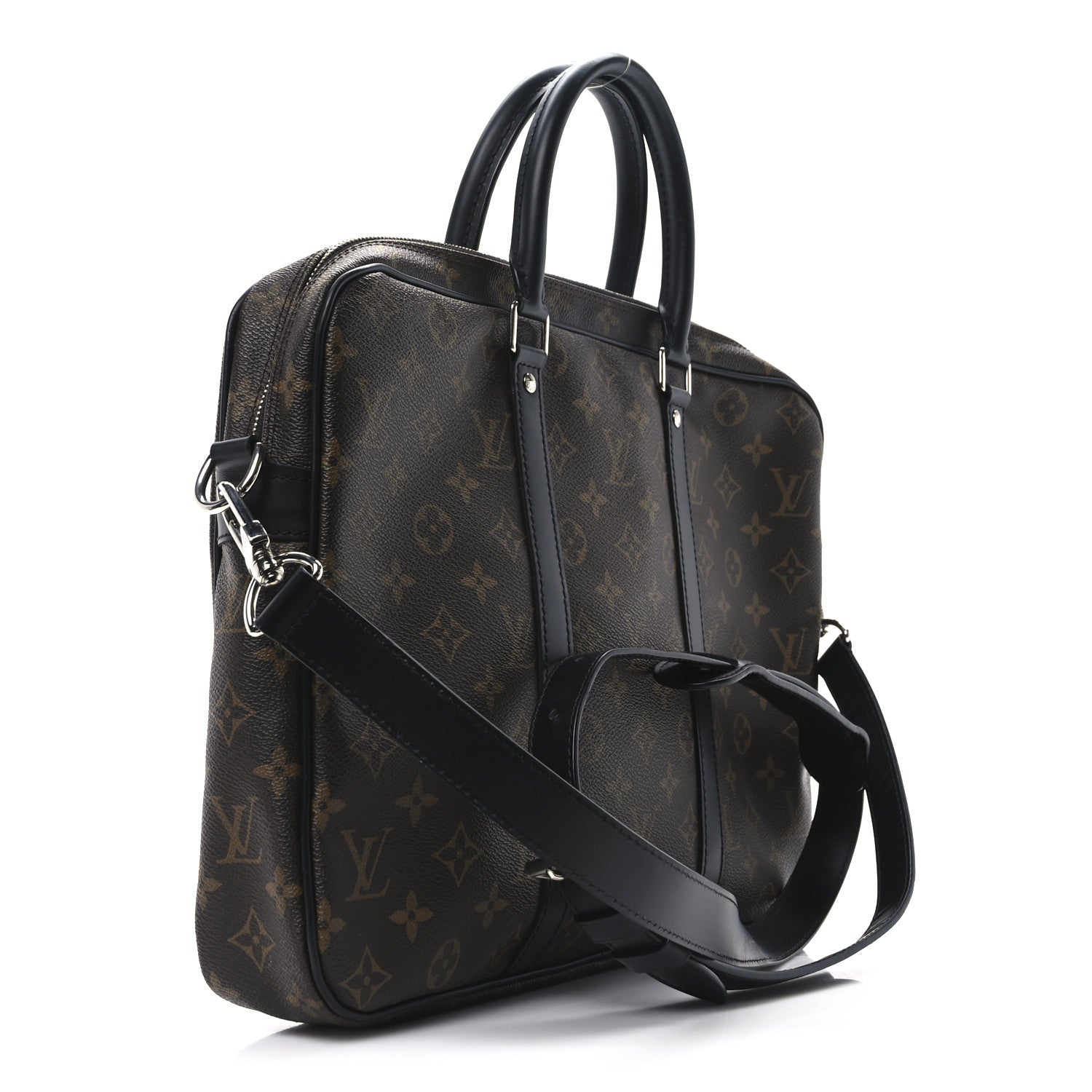 Louis Vuitton Monogram Macassar Porte Documents Voyage Soft Briefcase 3 of 9