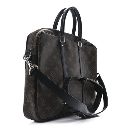 Louis Vuitton Monogram Macassar Porte Documents Voyage Soft Briefcase 3 of 9