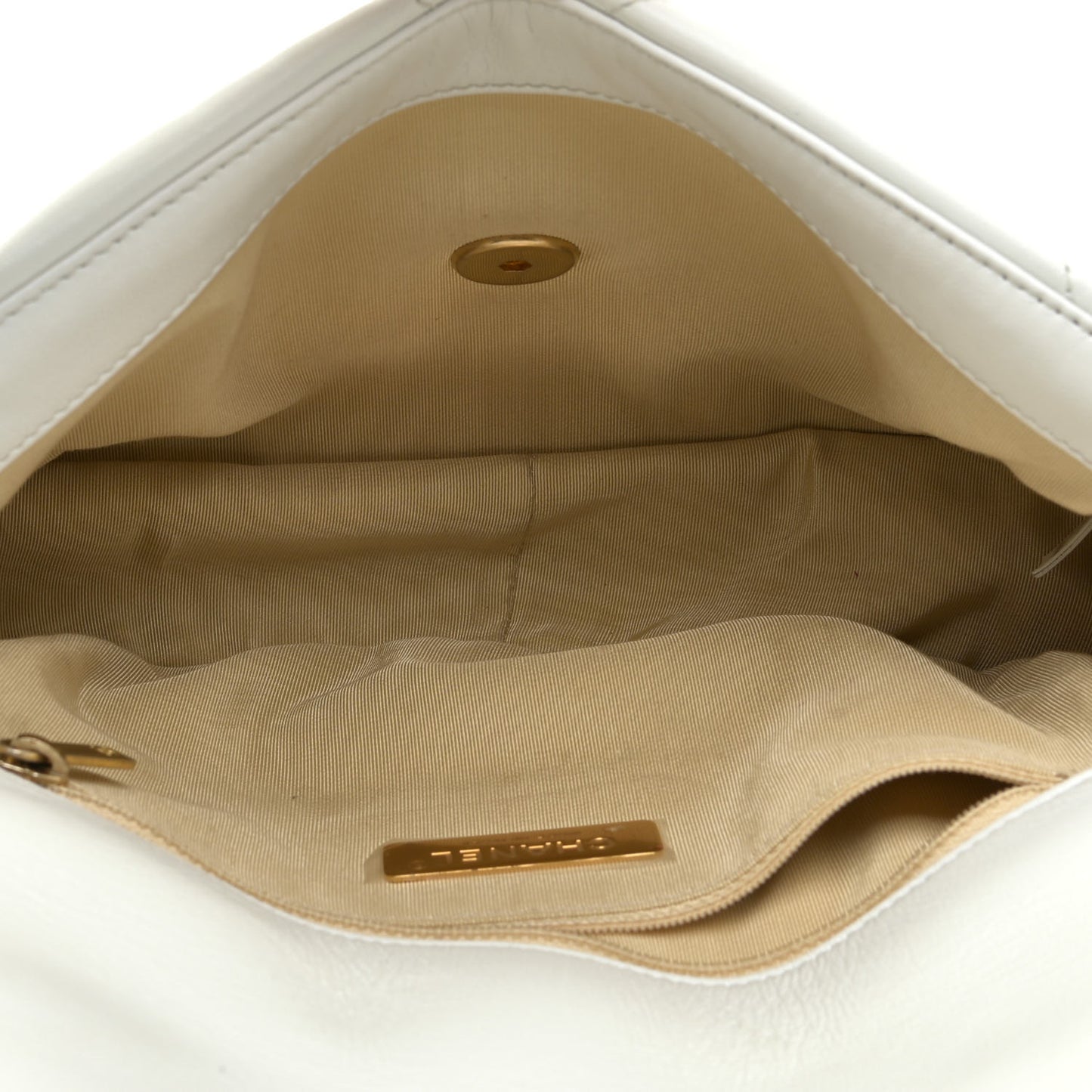 Lambskin Quilted Medium Chanel 19 Flap White