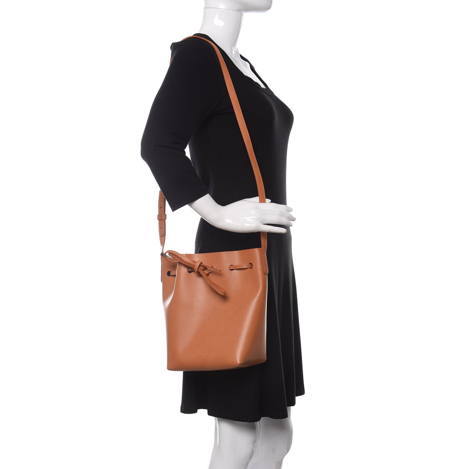 Mansur Gavriel Vegetable Tanned Calfskin Mini Bucket Bag Camello Azzurro 2 of 11