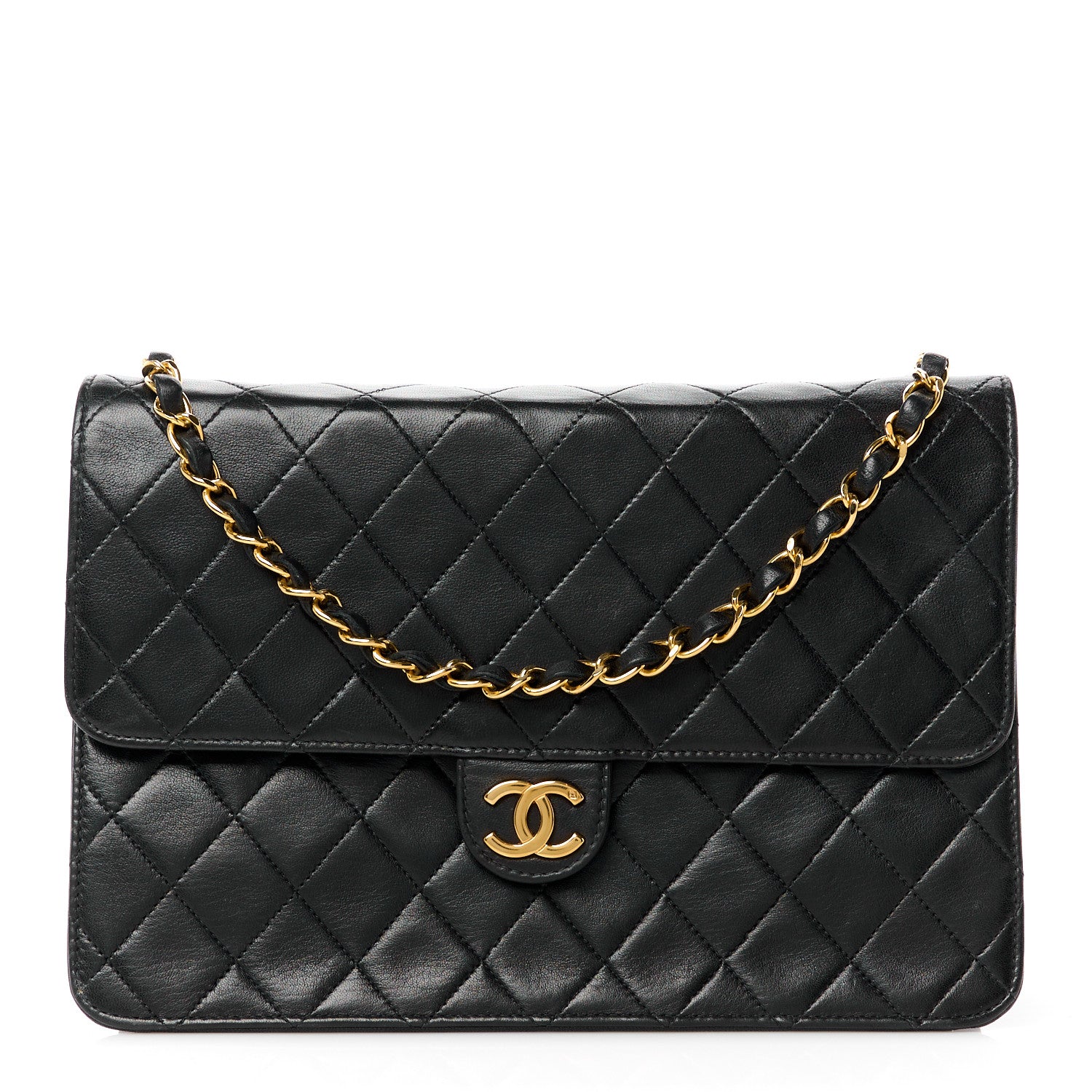 Chanel Lambskin Quilted Medium Single Flap Black 1 of 12