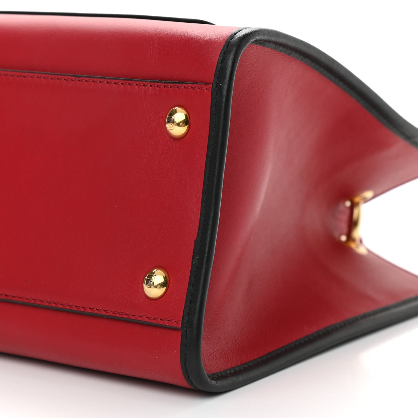 Vitello Century Opaco F is Fendi Bi-Color Small Runaway Satchel Fragola Black