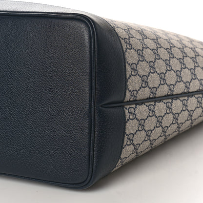 Gucci GG Supreme Monogram Textured Dollar Calfskin Web Large Ophidia Tote Beige Blue 10 of 10