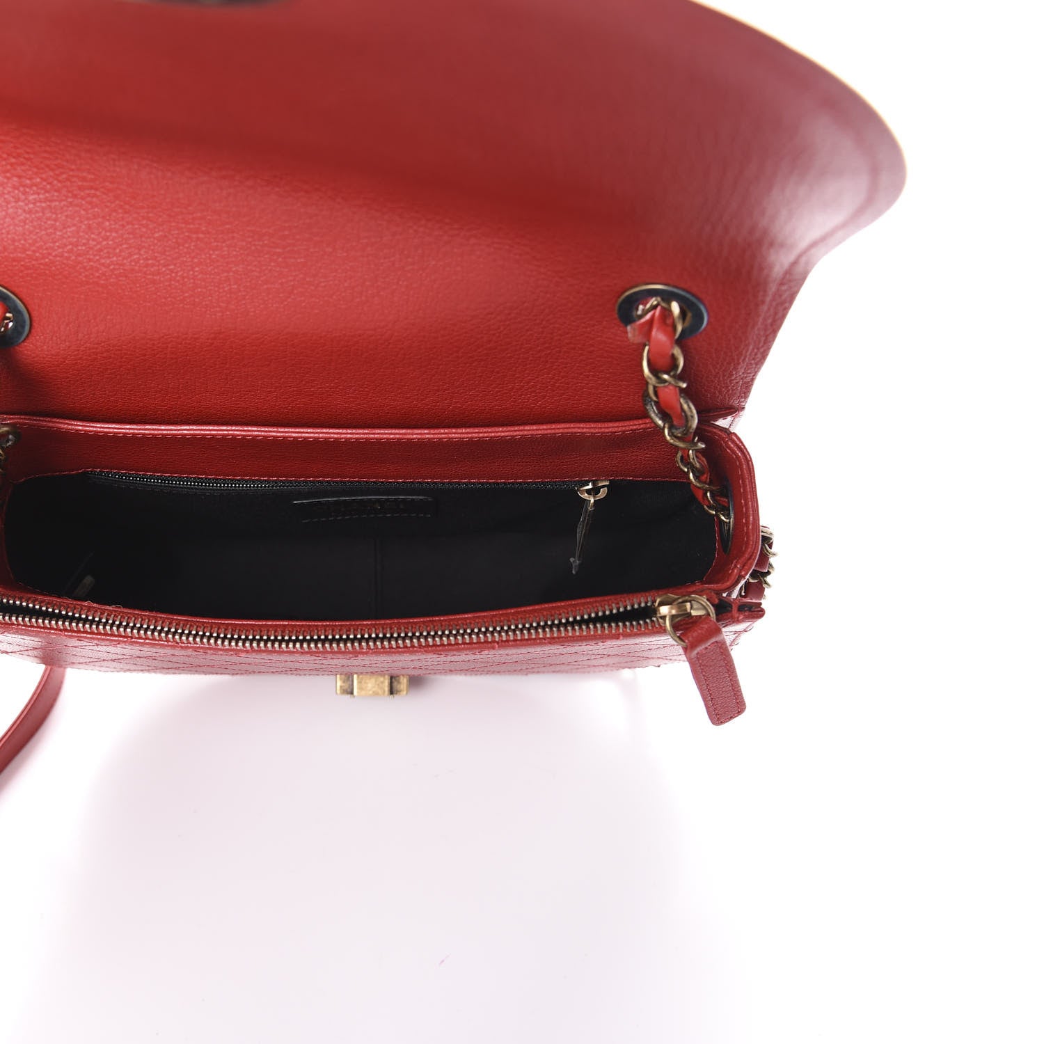 Chanel Shiny Calfskin Goatskin Quilted Medium Coco Curve Messenger Flap Red 5 of 10