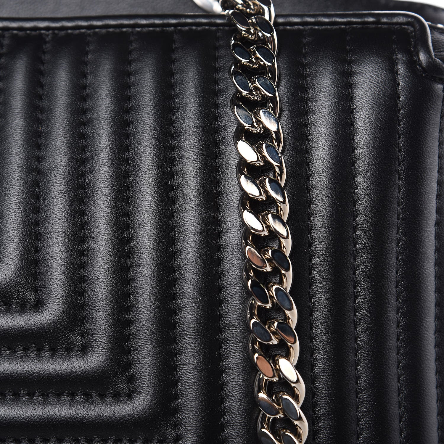 Fendi Shiny Nappa Trapuntata Small DotCom Click Chain Satchel Black 9 of 12