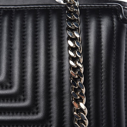 Fendi Shiny Nappa Trapuntata Small DotCom Click Chain Satchel Black 9 of 12
