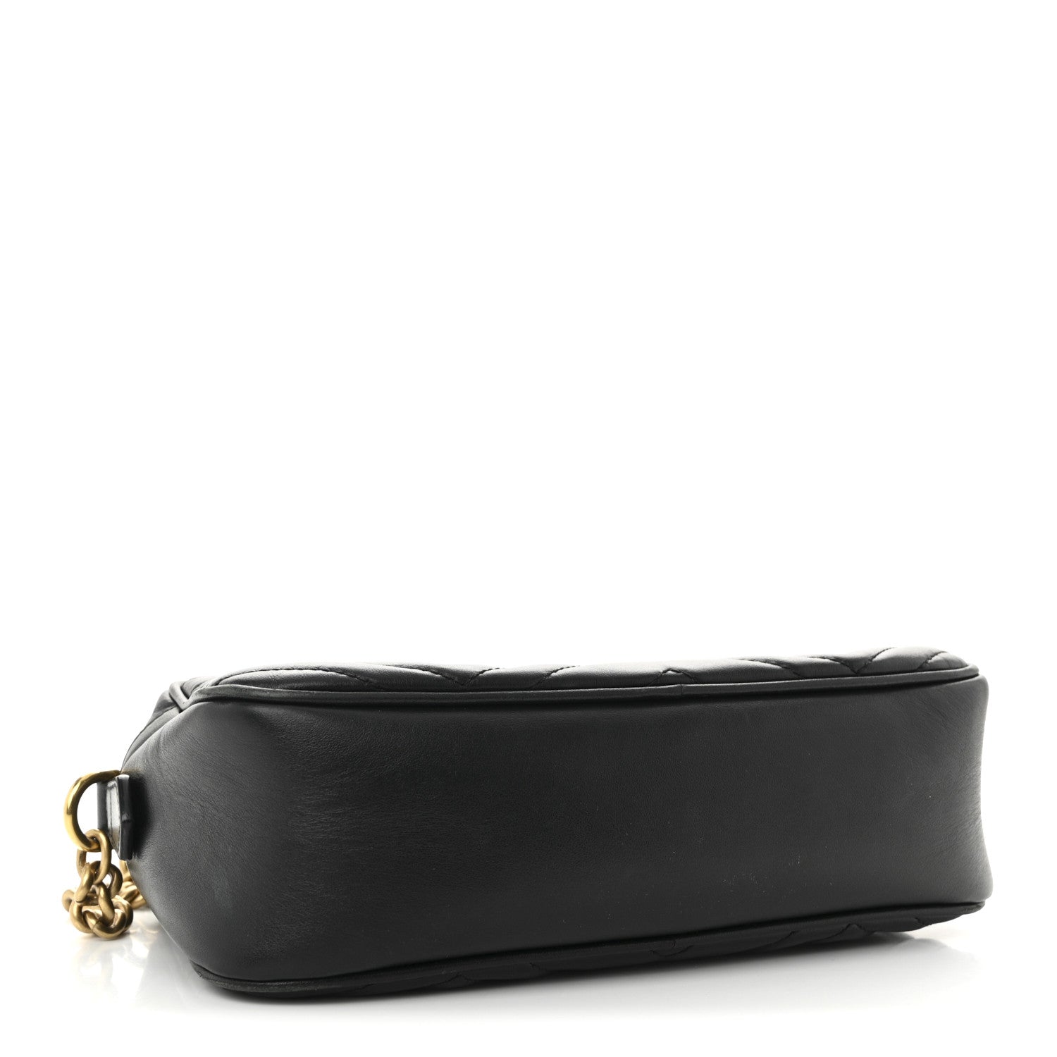 Gucci Calfskin Matelasse Small GG Marmont Chain Shoulder Bag Black 4 of 10