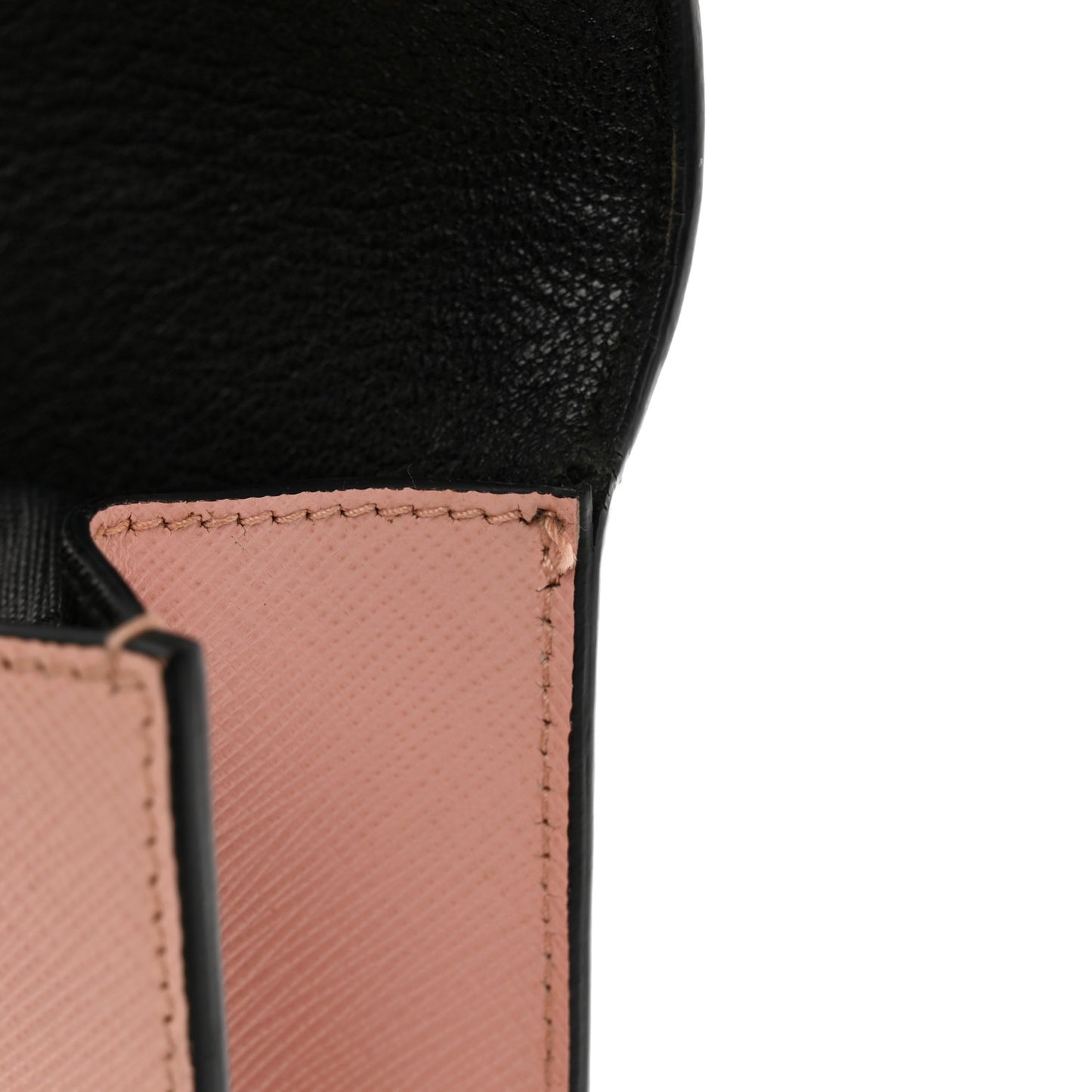 Saffiano Lux Sound Clutch Pink Black