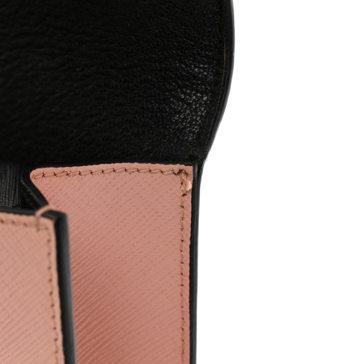 Prada Saffiano Lux Sound Clutch Pink Black 7 of 8