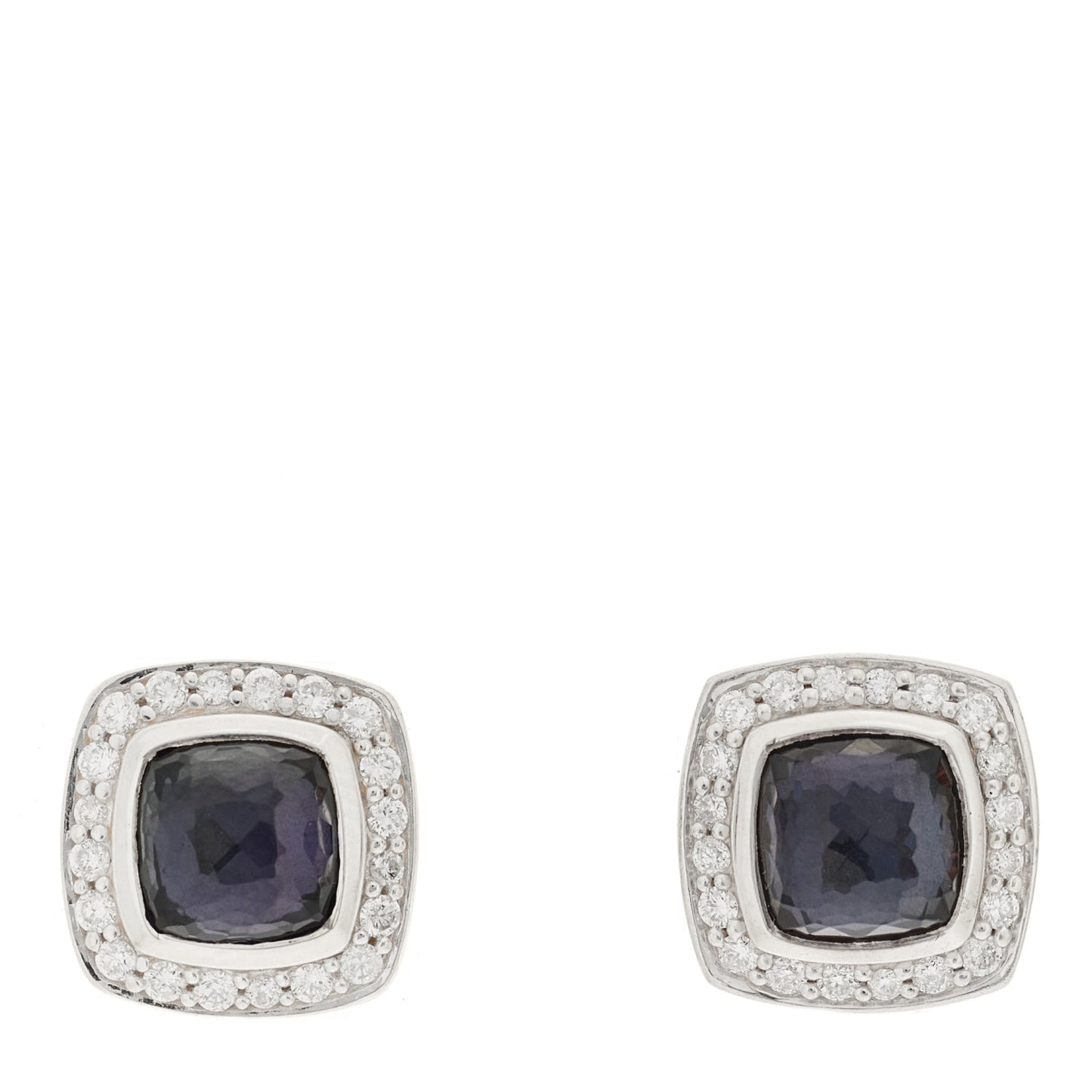 Sterling Silver Diamond Black Orchid 5mm Albion Earrings