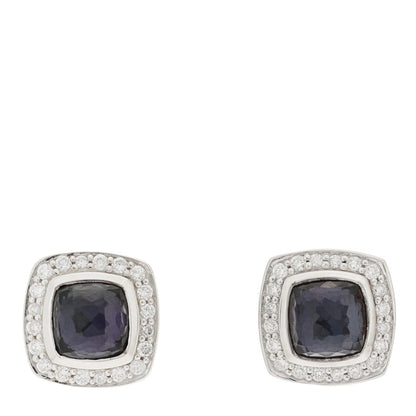 David Yurman Sterling Silver Diamond Black Orchid 5mm Albion Earrings 1 of 4