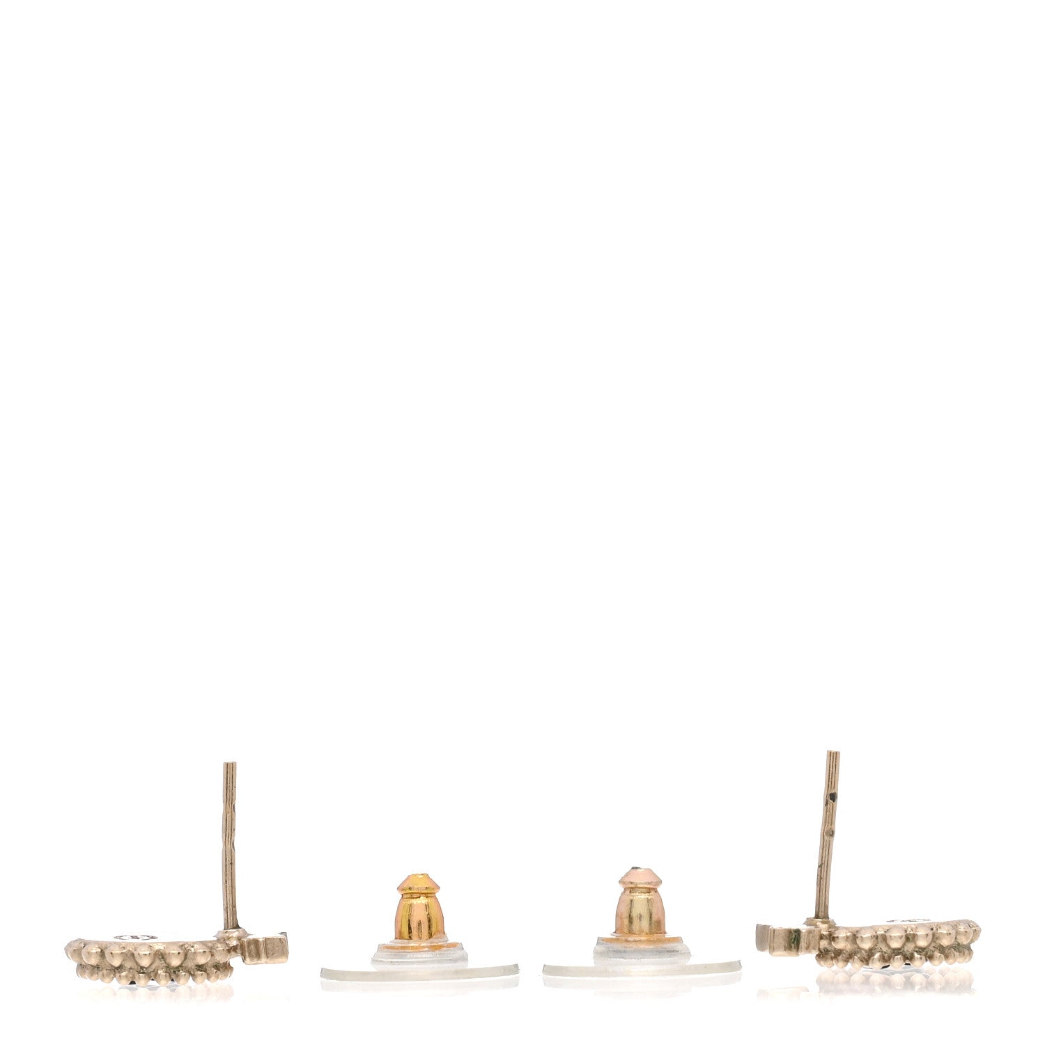 Chanel CC Bow Earrings Black Gold 3 of 4