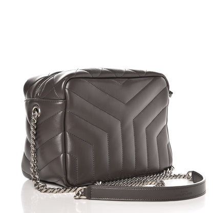 Saint Laurent Calfskin Y Quilted Monogram Small Loulou Bowling Bag Asphalt 3 of 7