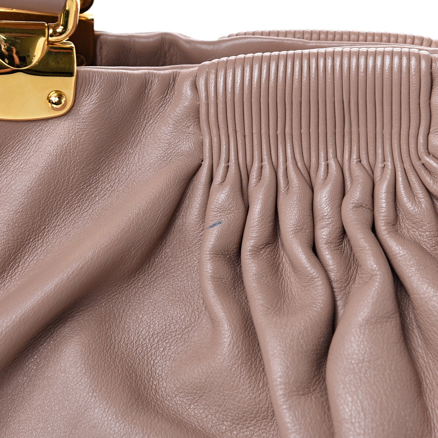 Miu Miu Vitello Lux Gathered Tote Cammeo 16 of 18