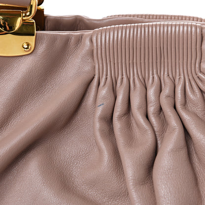 Miu Miu Vitello Lux Gathered Tote Cammeo 16 of 18