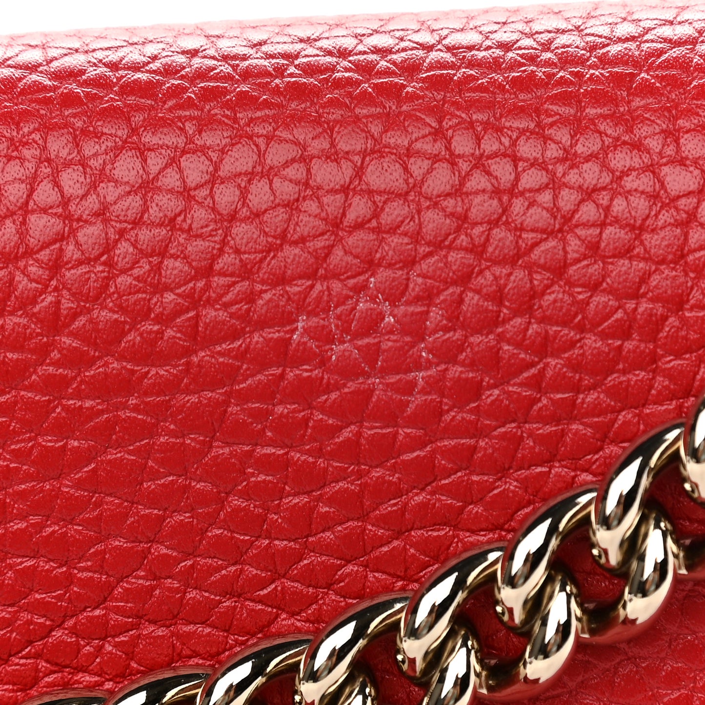 Pebbled Calfskin Medium Soho Flap Crossbody Vibrant Red