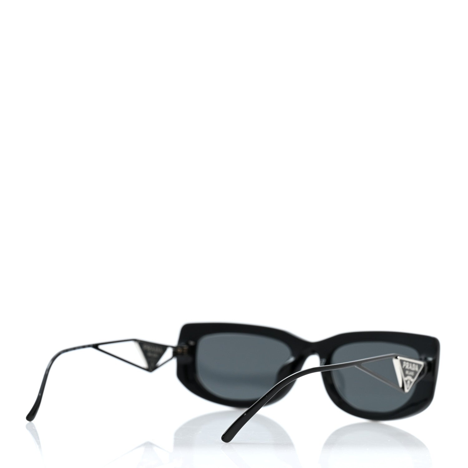 Prada Acetate Sunglasses SPR 14Y Black Slate Gray 4 of 9