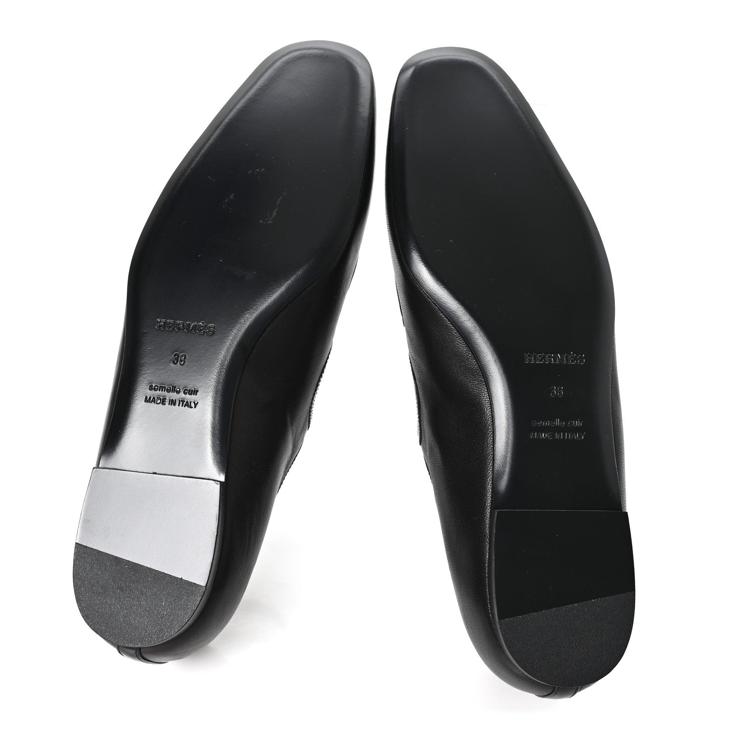 Hermes Nappa Toscan Calfskin Lilia Ballet Flats 38 Black 6 of 10