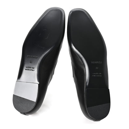 Hermes Nappa Toscan Calfskin Lilia Ballet Flats 38 Black 6 of 10
